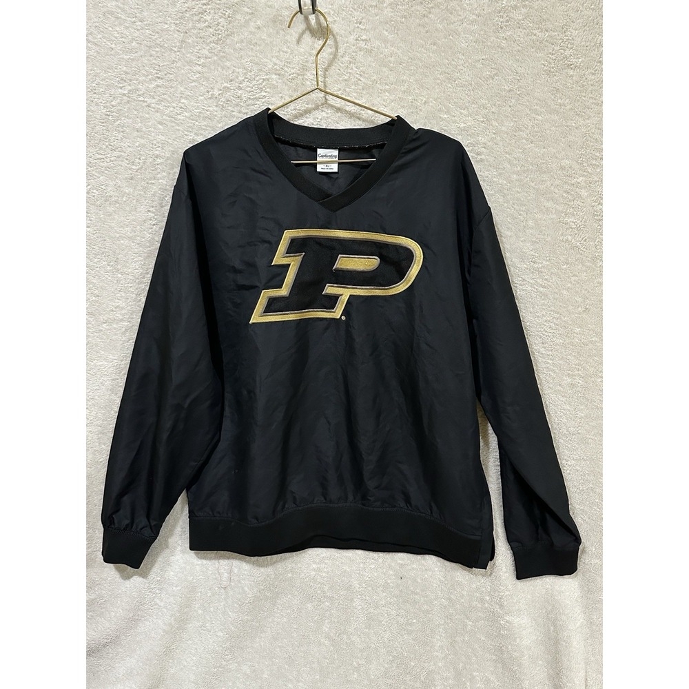 Purdue Boilermakers Pullover Jacket Men's‎ XL Black V-Neck Windbreaker